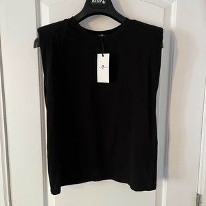 NWT 7 FOR ALL MANKIND SHOULDER PAD TEE - SIZE S